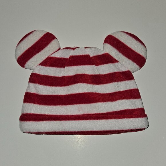 2 Disney Baby Hat Lot Ribbed Winnie Pooh 0-6 M Red White Striped Mickey 9-12 M - Picture 6 of 11
